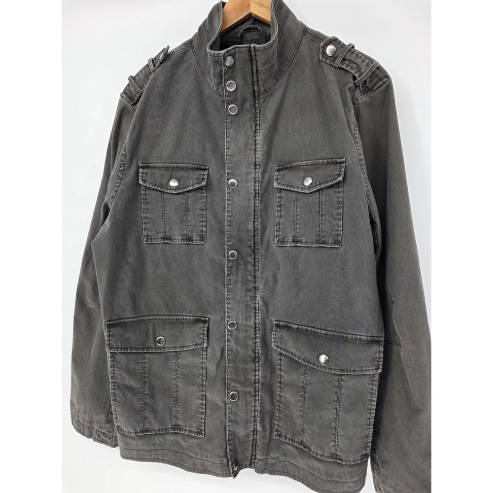 Rock N Republic Men's Utility Feild Jacket Size Large Canvas Gray Military